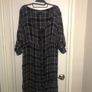 Torrid black/white/grey flannel dress